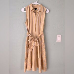 Ann Taylor Yellow Striped Shirtdress